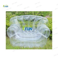 Fauteuil de cinéma gonflable portable en PVC bleu pour l'extérieur, sièges pliables pour canapé TV, pour écran de cinéma gonflable