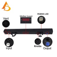 Lámpara LED de Pared con Control de Puntos, 18 Piezas, 15W RGBWA UV, Efecto Arcoíris, Barra de Luz LED para Escenario, Discoteca, Fiesta