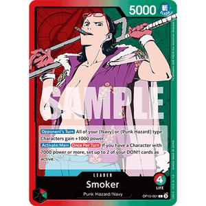 One Piece the Card Game OP-10 Smoker OP10-001 V.1 L (Version anglaise) - Product Image 1