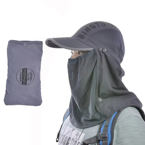 Cappello da Baseball Mimetico Pieghevole e Portatile ad Asciugatura Rapida con Visiera Rimovibile e Copricollo, Cappello Parasole Traspirante per l'Estate e l'Esterno - Product Image 3