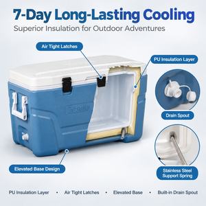 Nevera Portátil de Gran Volumen 105L con Cierres Herméticos, Soporte de Acero Inoxidable y Resorte de Alto Rendimiento para Viajes Largos - Product Image 3