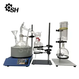 Dispositivo de extracción de destilación de ruta corta, matraz de purificación y refinación, equipo de experimentos químicos de vidrio, 2L