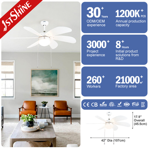 Quạt Trần 1Stshine, Đèn Trang Trí Nội Thất 42 Inch, Kiểu Xích Kéo, Đèn Trần Hiện Đại - Product Image 3