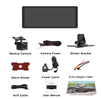 10.26 pouces Portable Auto tableau de bord DVR 12 LED GPS Navigation caméra arrière Radio Tuner contrôle tactile USB RAM IPS aide à l'inversion