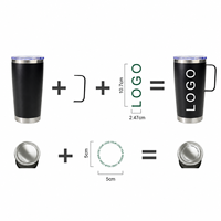 Vente en gros de mugs isothermes personnalisés de 20 oz avec logo laser, sublimation, pour thé, bière, café