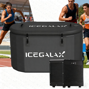 Icegalax Baignoires à glace améliorées Bain de glace <span class=keywords><strong>gonflable</strong></span> incliné Baignoire à bain profond froid Bain à remous portable - Product Image 5