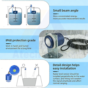 جهاز استشعار مستوى الرادار ATECH بتردد 80 جيجاهرتز بدقة ±1 مم مقاوم للماء IP68 مقياس مستوى الخزانات الصناعية - Product Image 1