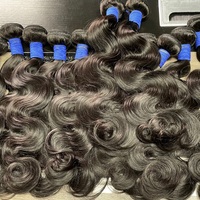 DiLuxe Hair – Lots de Cheveux Humains Vierges Birmans Non-Remy, Plus Épais, Cuticules Alignées, Double Trame Faite à la Machine, Sans Produits Chimiques, Naturels