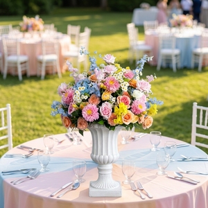 Centrotavola con Sfere di Fiori Artificiali in Seta, Composizioni Floreali Leggere e Realistiche in Rosa e Blu, per Pasqua e Natale - Product Image 1