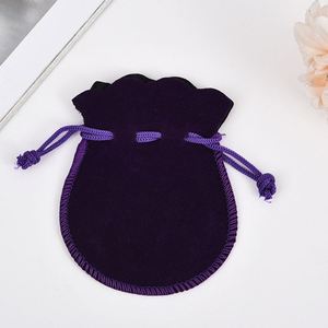 Pochettes à bijoux en velours faites à la main avec cordon de serrage, sacs de rangement compacts en forme de gourde pour chevillères, breloques et perles culturelles - Product Image 6
