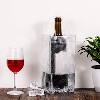 Sacs à vin en PVC transparent avec poignée pour boissons réfrigérées en supermarché comme le champagne, la bière froide et le vin blanc