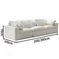 OEM Minimalistisches Cremeweißes Modulares Sofa-Set Vakuumkomprimierte Sektionalgarnitur für Boutique-Hotel Büro Studio