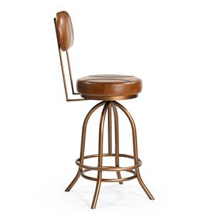Leather <b>Bar</b> Chair Height <b>Adjustable</b> Metal Frame Modern <b>Bar</b> <b>Stool</b> Industrial Kitchen Counter Seating - Product Image 6