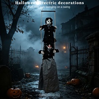 Nouveauté Halloween : Deux fantômes décoratifs lumineux et sonores, en plastique et tissu polyester, pour maison hantée