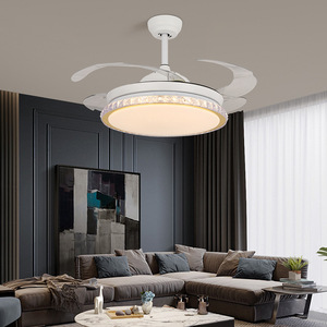 Couverture en acrylique pour chambre à coucher de style moderne Capacité de vent élevé Télécommande Ventilateur de plafond à LED avec lumière - Product Image 3