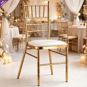 Factory Stackable Chiavari <b>Chair</b> Gold Metal & Clear Wedding Banquet <b>Chair</b> for Event Venue Rental - Product Image 1