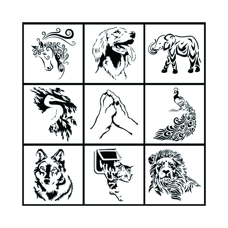 Wholesale high quality plastic PET home decorating stencils for painting on wood