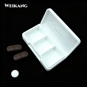 Boîte à pilules rectangulaire vide à <span class=keywords><strong>3</strong></span> compartiments pour capsules et comprimés - Product Image 1