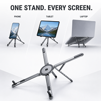 Support d'ordinateur portable en aluminium rotatif à 360° avec logo personnalisé, pliable, réglable, portable, support pour tablette et téléphone pour PC, iPad, bureau