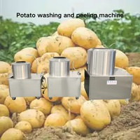 Energiebesparende roestvrijstalen aardappelwasser en -schiller voor gecombineerd schillen van aardappel, cassave en zoete aardappel