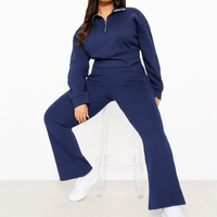 Ensemble 2 pièces personnalisé : Sweat-shirt oversize à demi-zip et pantalon de survêtement – Tenue de sport et de détente style streetwear