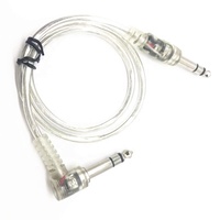 Ücretsiz örnek şeffaf fiş 6.35mm erkek 6.35mm erkek TRS Stereo ses kablosu için PC bilgisayar amplifikatör mikser kablosu