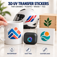 Autocollant de transfert UV DTF personnalisé, film à large application, décalcomanie prédécoupée sans film de support pour verre, céramique, métal, plastique, bois, acrylique, cuir