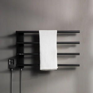 Sèche-serviettes électrique mural 4 barres avec minuterie, chauffe-serviettes à brancher pour salle de bain - Product Image 3