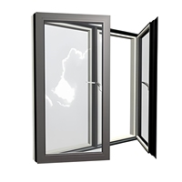Ventanas Abatibles Modernas de Aluminio con Diseño Gráfico, Ventanas Abatibles de Aluminio con Doble Acristalamiento, Aisladas y Resistentes al Viento para Hoteles