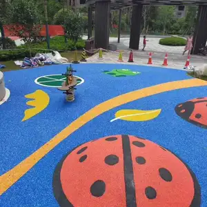 Synthetic Aging Resistant Non-toxic EPDM Rubber Granules Tile for Child Play Area