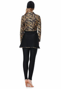 ชุดว่ายน้ำ3ชิ้นลายดอกไม้ข<span class=keywords><strong>นา</strong></span>ดเล็กแบบอาหรับฮุยชุดป้องกันแสงแดดมีโลโก้เอวสำหรับชาวมุสลิม - Product Image 5