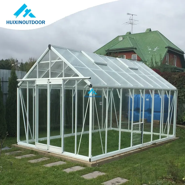 Victorian commercial glass garden greenhouse backyard mini glasshouse outdoor metal aluminum frame green house used for sale