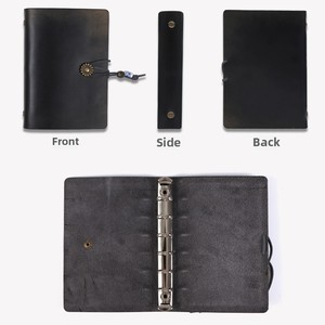 A7 Retro Hand Ledger 6-Hole Small Loose-Leaf Notebook <span class=keywords><strong>Segunda</strong></span> capa Cuero Térmico Ready-Made Logo Impreso Escritura Regalo - Product Image 2