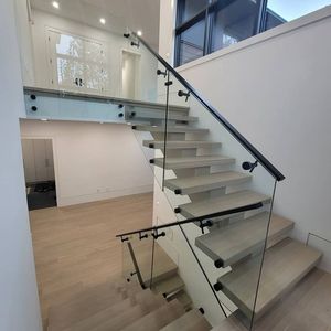 Main courante <span class=keywords><strong>sur</strong></span> <span class=keywords><strong>mesure</strong></span> pratique, design moderne, support de main courante en verre SS316 à fixation au sol pour escaliers, balcons et extérieur - Product Image 6