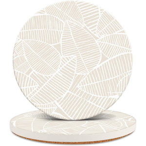 Sous-verres en céramique absorbants, résistants à la chaleur, avec base en liège, design <span class=keywords><strong>feuille</strong></span>, protègent les meubles - Product Image 1