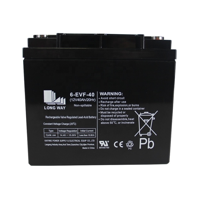 OEM 12V40Ah 6-EVF-40 EVF AGM Deep Cycle Lead Acid Battery Custom Electric Scooter Golf Carts Lighting Power Tools UPS Long Cycle