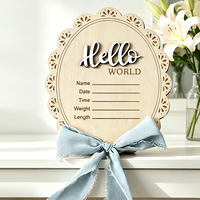 Annnonce de naissance : Hello World |   Panneau de nom pour nouveau-né |   Plaque d'annonce de naissance florale |   Souvenir de l'annonce de la naissance du bébé à l'hôpital