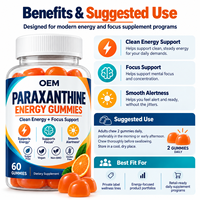 Gummies véganes à la paraxanthine : Énergie propre et soutien de la concentration avec de la pectine pour le bien-être quotidien – Étiquette claire, sans gluten – Fournisseur en gros