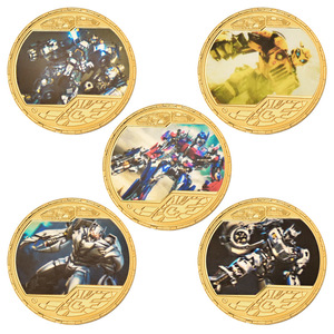 Pièces de monnaie commémoratives en fer <span class=keywords><strong>Optimus</strong></span> Prime, souvenirs à thème anime, objets artisanaux moulés sous pression avec étui de protection transparent - Product Image 1