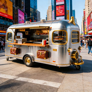 Carrito de Comida Callejero Multifuncional con Fregadero y Estante, Metal Resistente para Venta de Comida Rápida, Café y Helados, Ideal para Mercado - Product Image 4