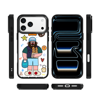 Coque de téléphone AG Feeling Black Edge avec motif barbe dorée pour iPhone 17, 17 Pro Max, 16 Pro, 15, 15 Pro Max – Coque magnétique