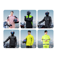 Combinaison de pluie de moto pour hommes-Ensemble veste et pantalon d'équitation imperméable et résistant, équipement de sécurité réfléchissant pour la livraison de nourriture/courriers