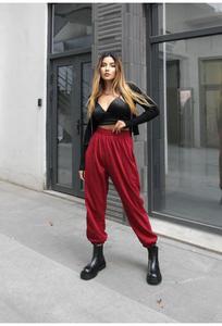 Pantalon de survêtement <span class=keywords><strong>long</strong></span> personnalisé avec logo pour <span class=keywords><strong>femme</strong></span>, pantalon de survêtement gris décontracté, nouveau modèle automne-hiver - Product Image 2