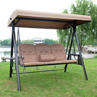 Chaise suspendue de jardin en métal pour 4 personnes avec auvent et filet, vente chaude