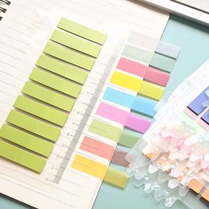 Bloc de Notas Autoadhesivas Coloridas con Regla, Pestañas Escribibles de 9*16cm para Estudiantes, Material de Oficina, Marcadores y Medición - Product Image 3