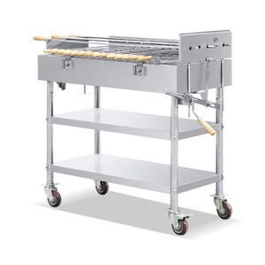 <span class=keywords><strong>Girarrosto</strong></span> Commerciale in Acciaio Inox, Griglia a Carbone con Meccanismo per Spiedini e Ripiano Inferiore - Product Image 5