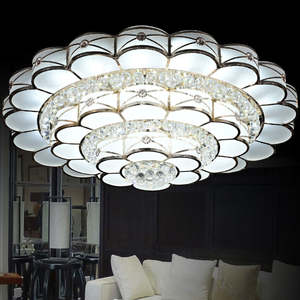 Nueva llegada luces modernas con forma de flor decoración de sala de estar lámpara de techo de cristal redonda LED concéntrica - Product Image 3