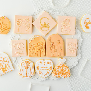 Nuevo <span class=keywords><strong>Sello</strong></span> para Galletas con Forma de Anillo de Compromiso, Cortador de Fondant Acrílico para Decoración de Pasteles - Product Image 1