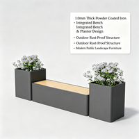 Bancs-jardinières modernes personnalisés en fer/acier pour l'extérieur – Mobilier durable et écologique pour hôpitaux, villas, gymnases, patios, parcs et centres commerciaux