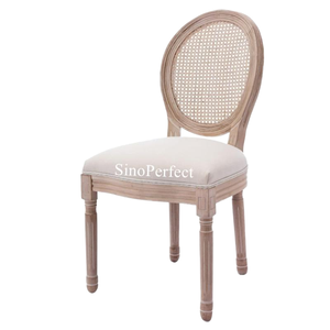 Ghế ăn cổ điển hiện đại kiểu Pháp, bọc vải, lưng tựa mây, đệm ngồi, chất liệu gỗ, thích hợp cho nhà hàng, khách sạn, quán cà phê, sử dụng trong nhà - Product Image 2